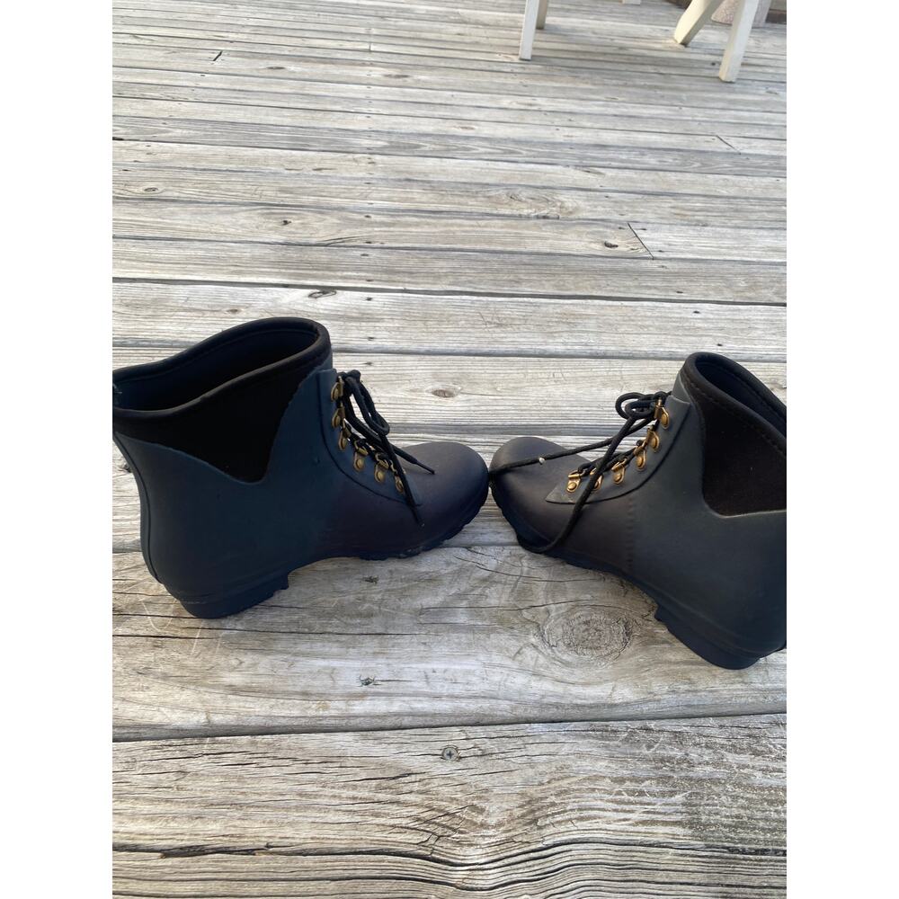 Roma Women's Lace Up Rain Chore Boots - Black - Size 7 - Picture 4 of 6